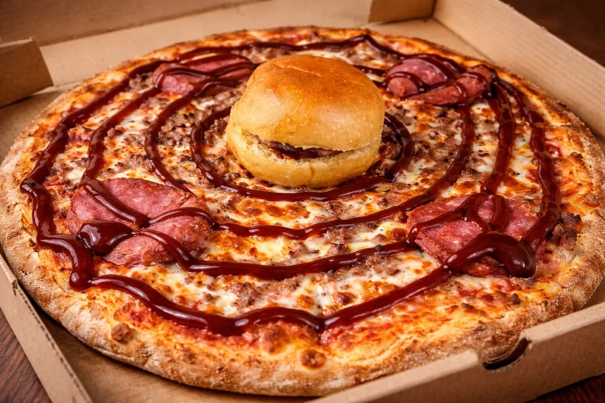 Pizza artesanal con borde dorado — pizzería Puente Genil