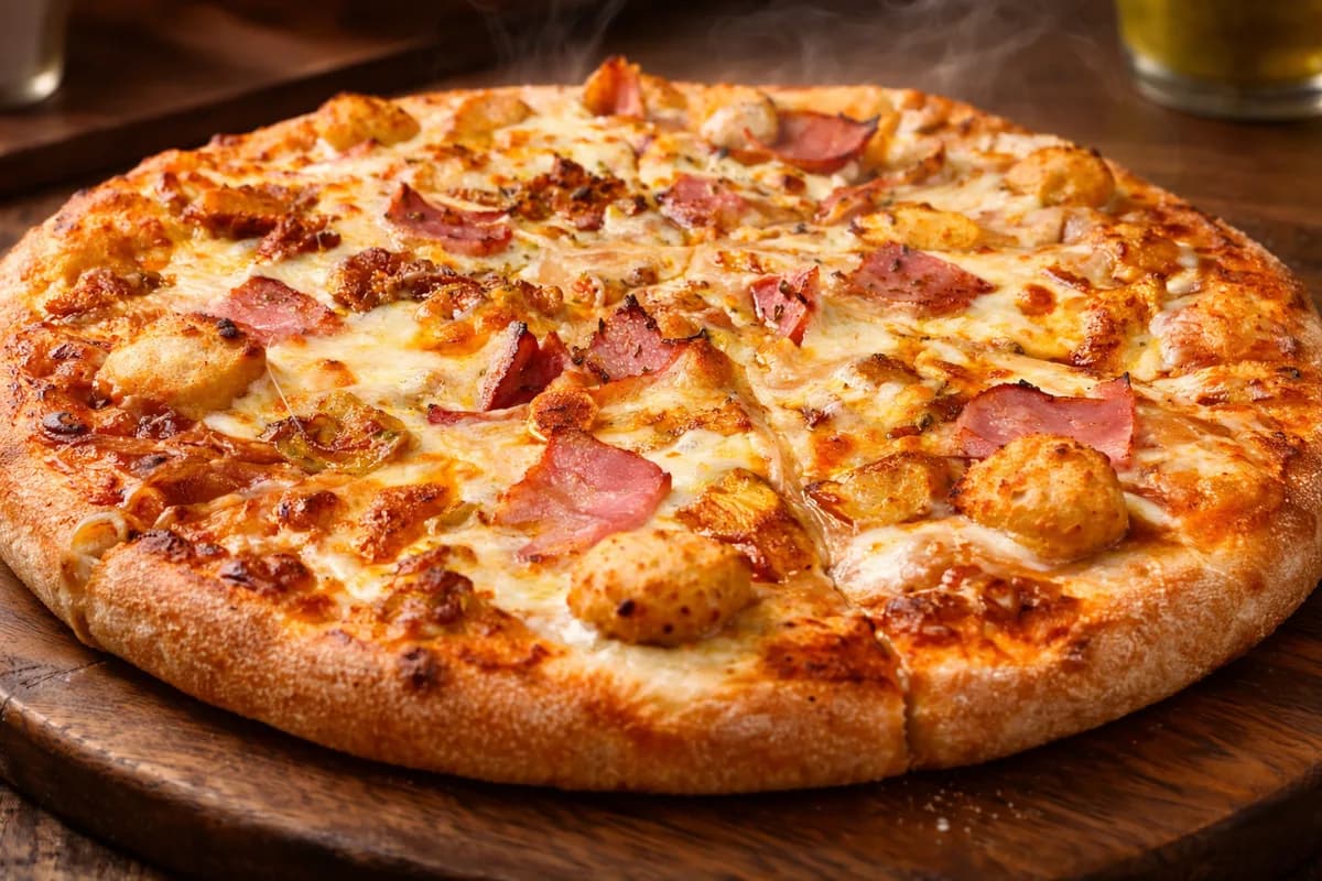 Pizza Hawaiana Pidepizza con jamón york y piña